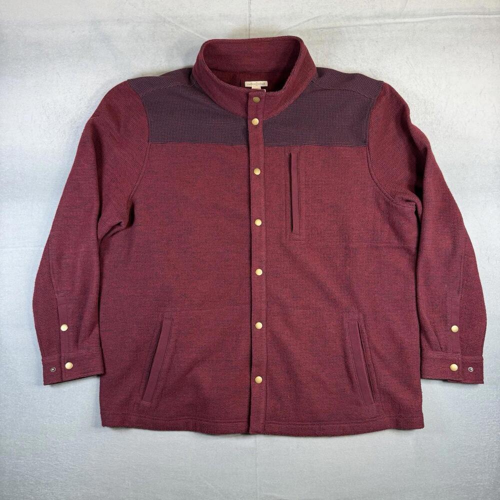 Carbon 2 Cobalt Fleece Snap Up Shirt Jacket Mens XXL Red Shacket